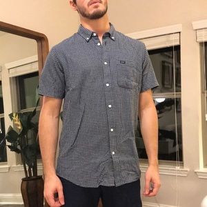Blue Gingham RVCA Button Down Shirt M